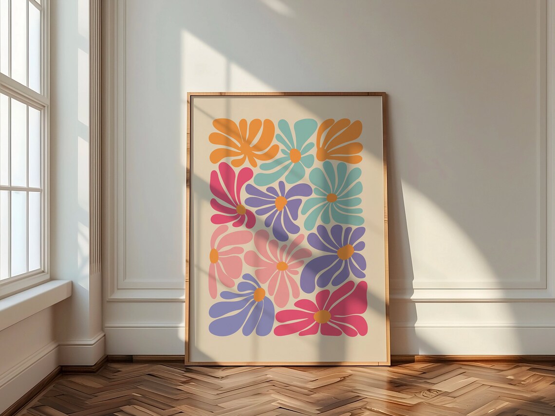Colorful Abstract Flower Botanical Art Print