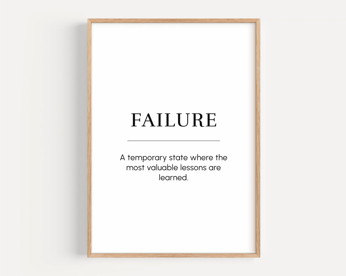 Failure Definition Motivational Growth Quote Minimalist Poster