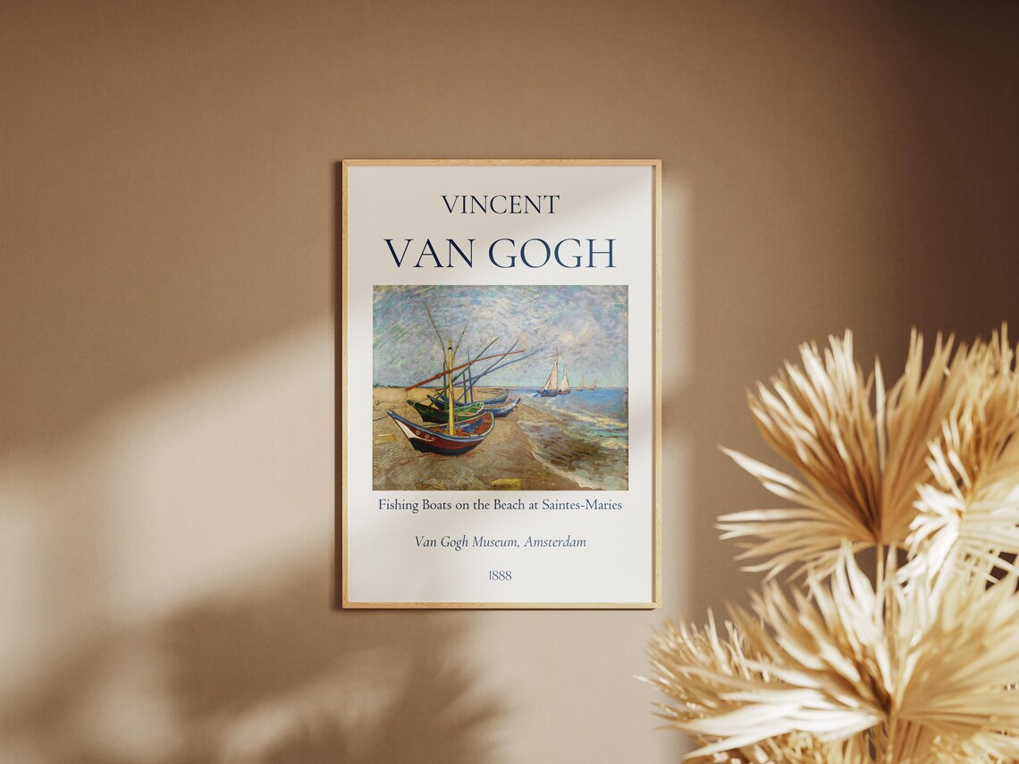 Van Gogh Fishing Boats Saintes-Maries 1888 Beach Seascape Art Poster - Image 7