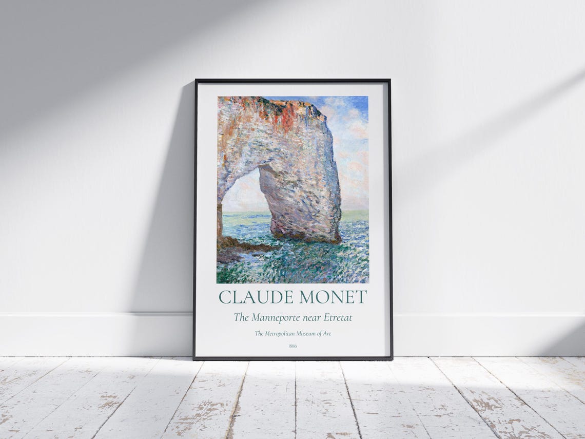 Monet The Manneporte near Etretat 1886 Chalk Cliffs Seascape Poster - Image 7