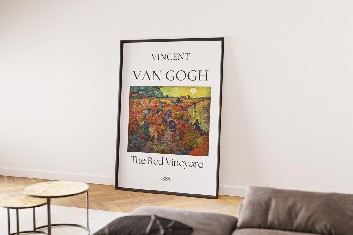Van Gogh The Red Vineyard 1888 Harvest Sunset Field Workers Poster - Image 2