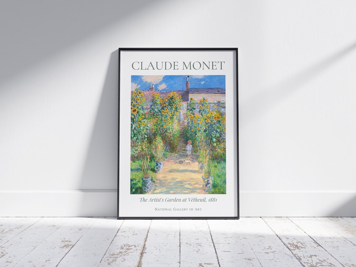 Claude Monet Art Print The Artists Garden At Vtheuil Monet Exhibition Poster Monet Painting Vintage Home Poster Famous Artist Posters - Image 6
