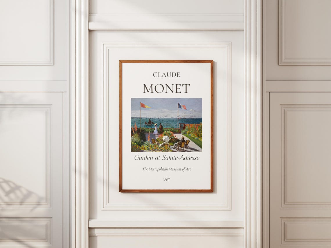 Claude Monet Art Print Garden At Sainte Adresse Monet Exhibition Poster Monet Painting Vintage Home Poster Famous Artist Posters - Image 7