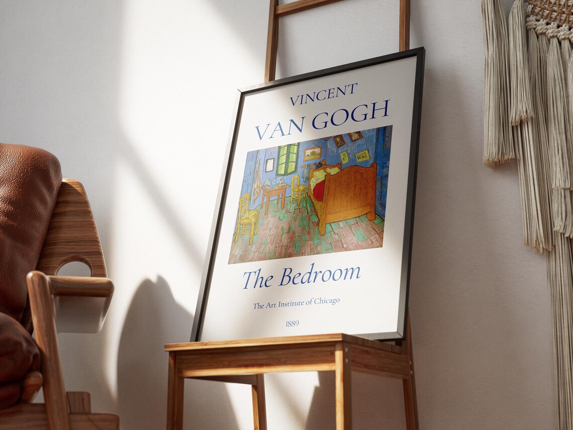 Van Gogh The Bedroom 1889 Arles Blue Room Interior Museum Art Poster - Image 6