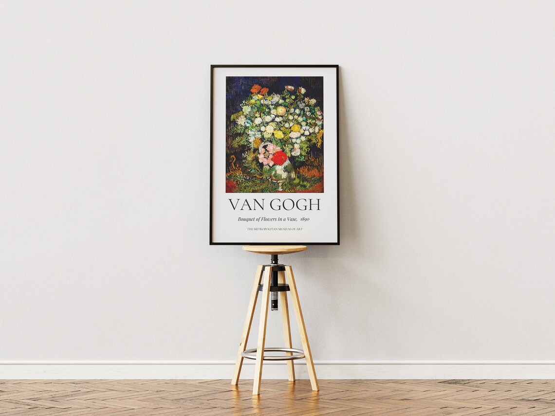 Van Gogh Bouquet of Flowers in a Vase 1890 Floral Still Life Poster - Image 3
