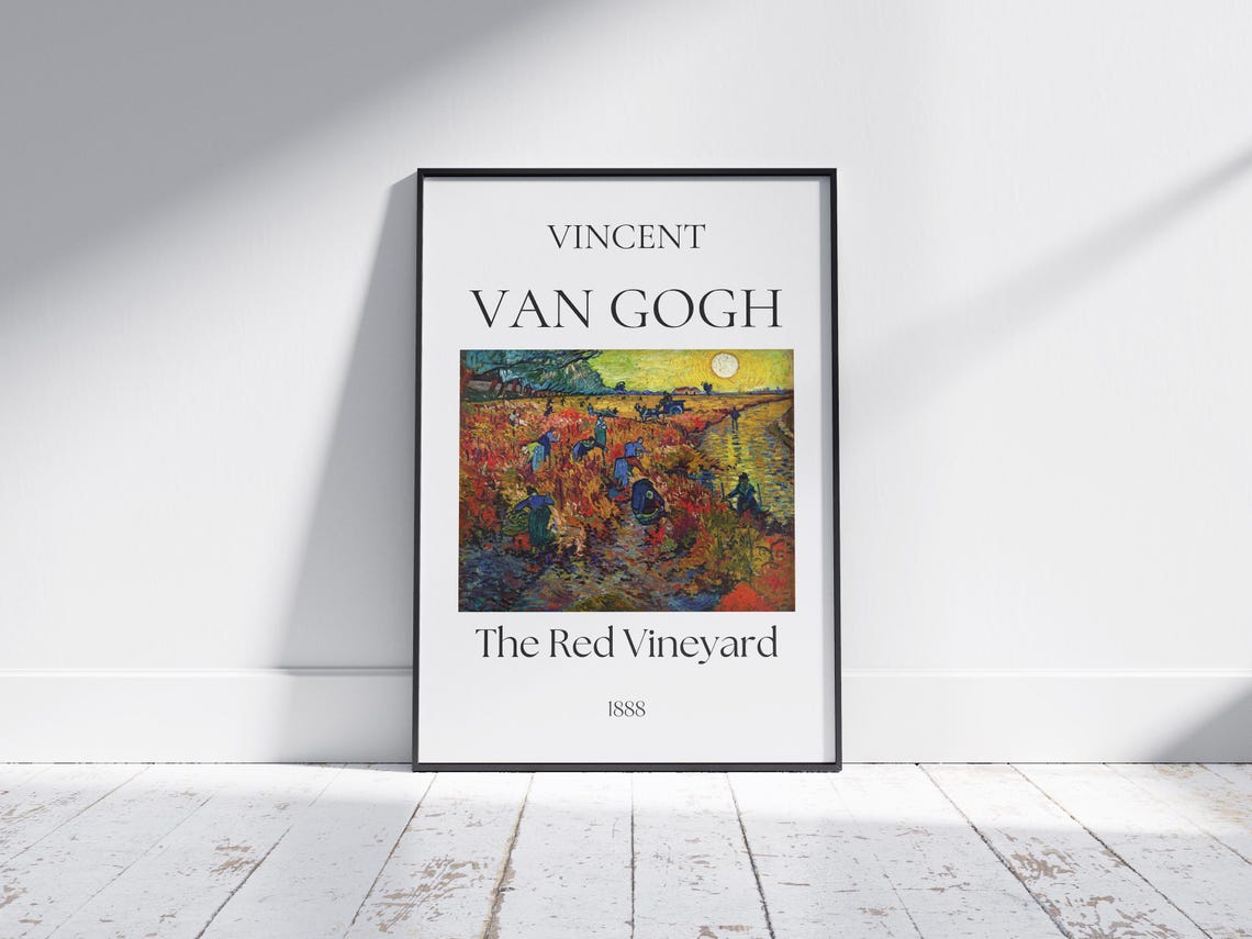 Van Gogh Art Print The Red Vineyard Van Gogh Exhibition Poster Van Gogh Paintings Famous Artist Posters Field Landscape Print - Image 5