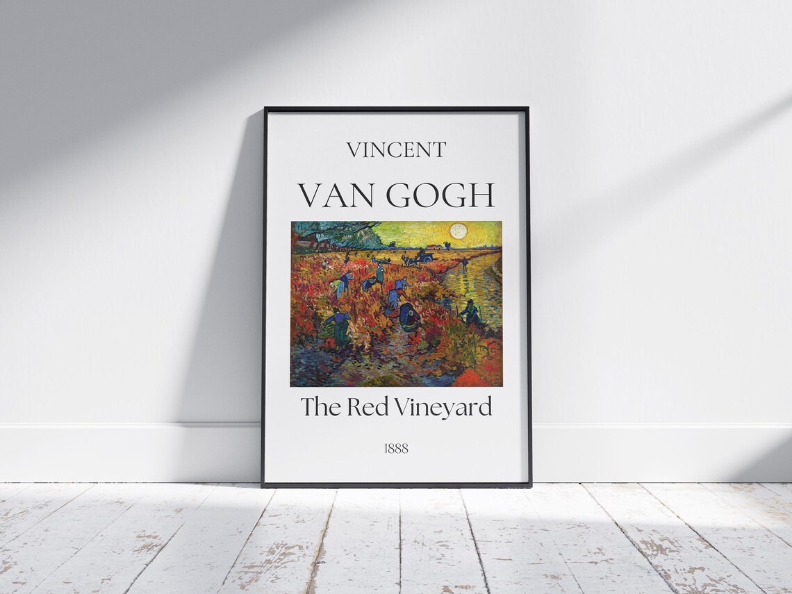 Van Gogh The Red Vineyard 1888 Harvest Sunset Field Workers Poster - Image 5