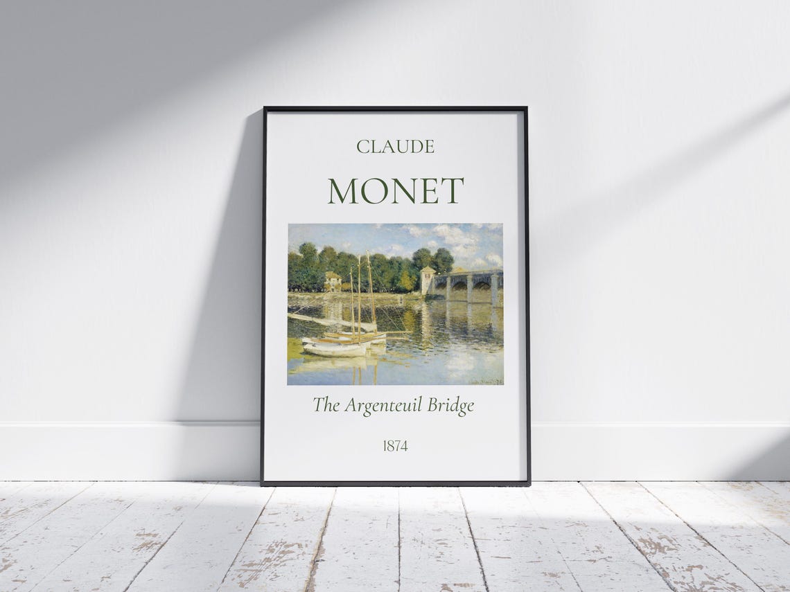 Claude Monet Art Print The Argenteuil Bridge Monet Exhibition Poster Monet Painting Vintage Home Poster Famous Artist Posters - Image 2