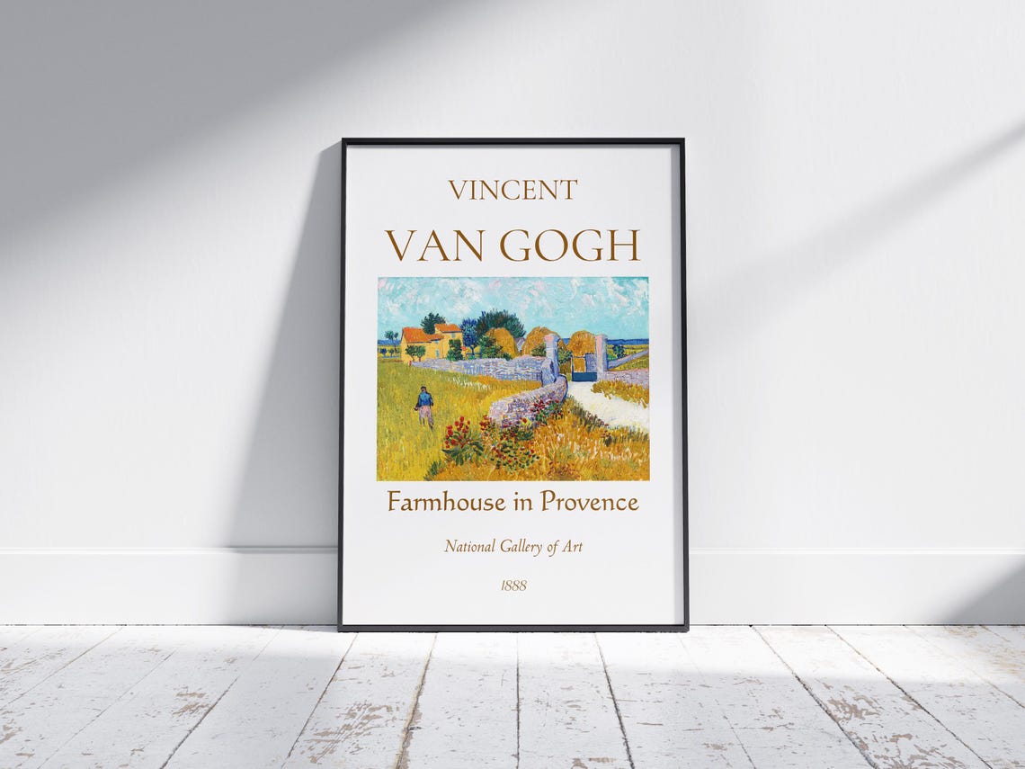 Van Gogh Art Print Farmhouse In Provence Van Gogh Exhibition Poster Van Gogh Painting Landscape Artwork Museum Poster Nature Wall Art - Image 3