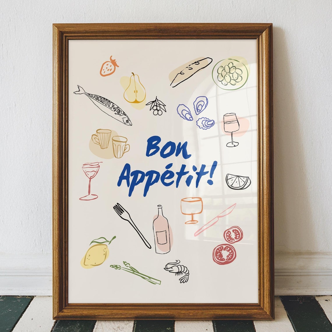 Bon Appetit Art Cute Kitchen Prints French Kitchen Print Cute Kitchen Wall Art French Kitchen Decor