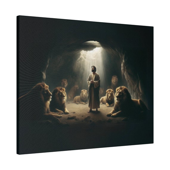 Daniel And The Lions Den Matte Print Christian Artwork From Bible Stories Fast Shipping