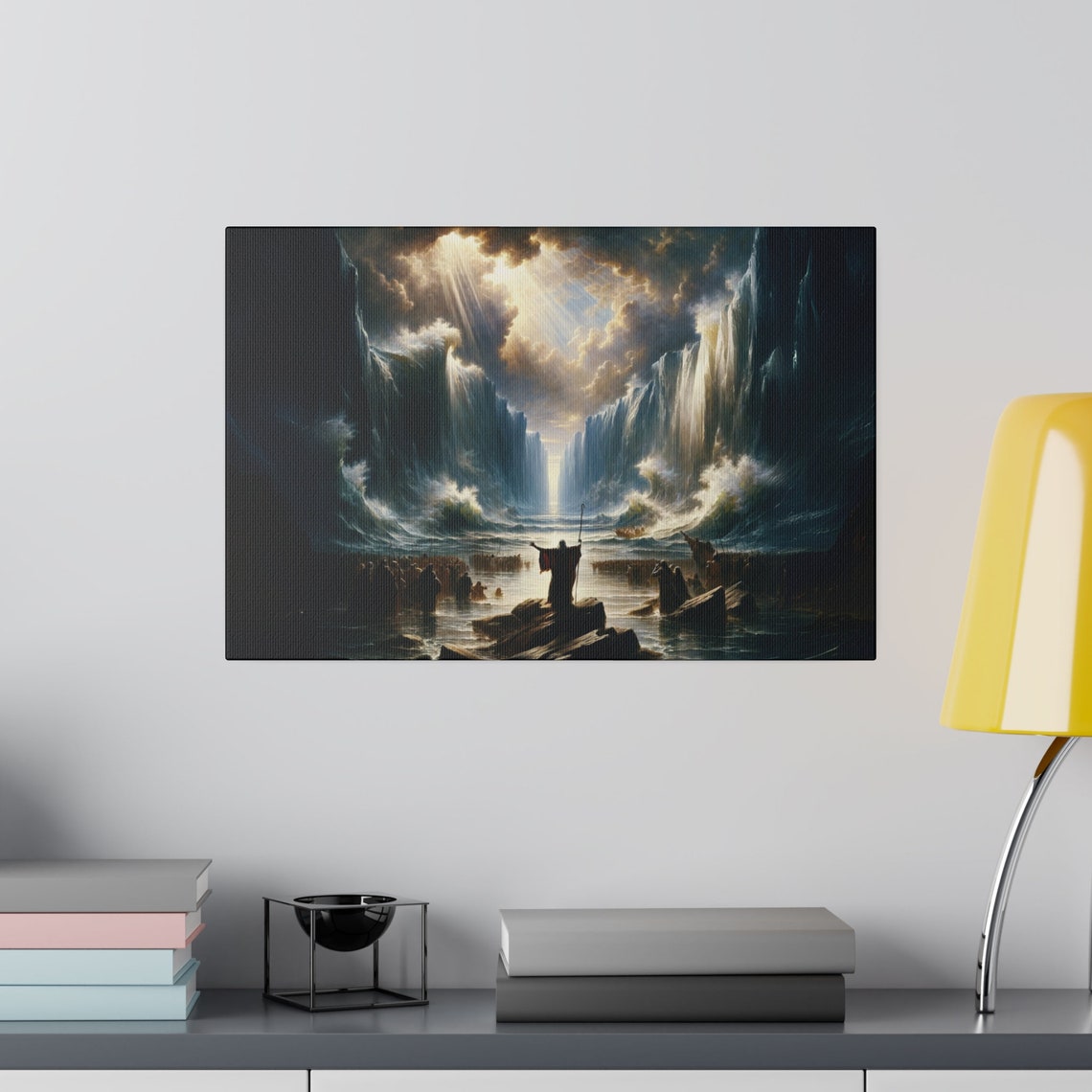 Moses Splitting The Red Sea Print Christian Artwork From Bible Stories Fast Shipping - Image 3