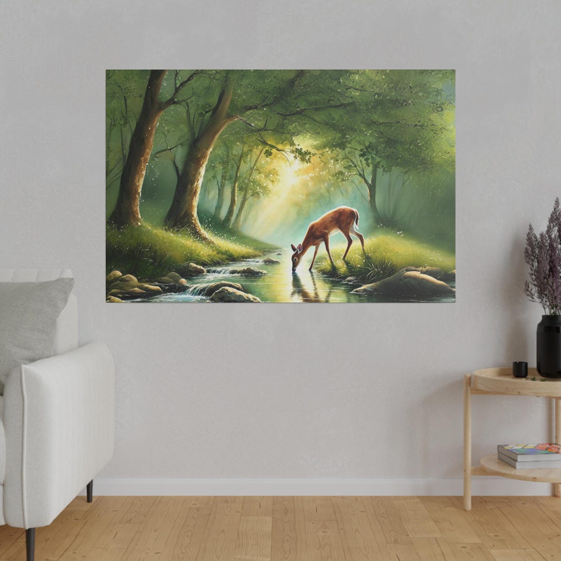 As The Deer Pants For Water Psalm 42 Forest Stream Bible Poster - Image 4