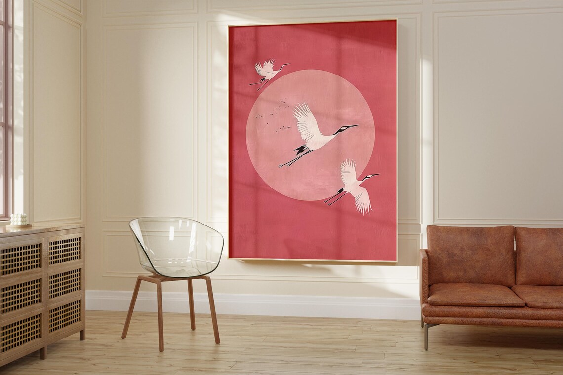 Japanese Art Print, Japandi Minimalistic Wall Decor - Image 2