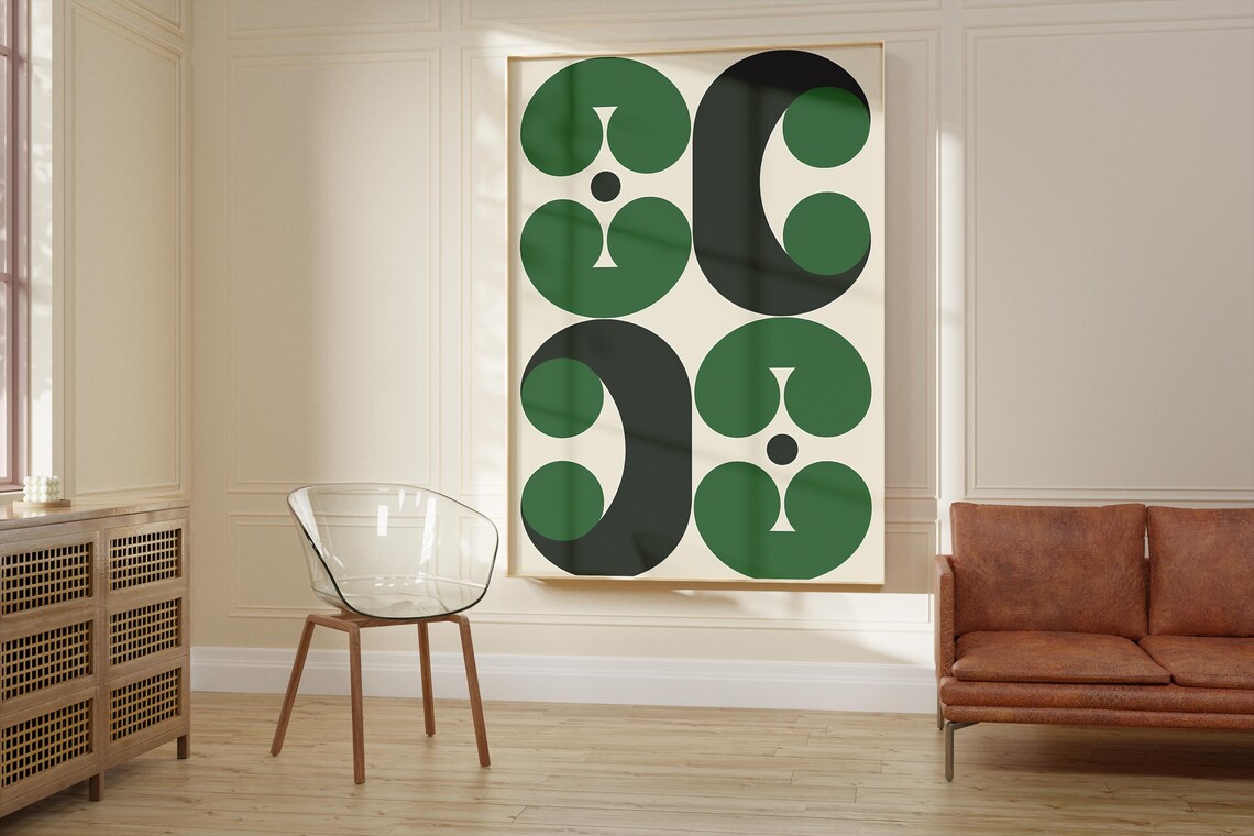 Scandinavian Geometric Abstract, Nordic Minimalist Poster - Image 2