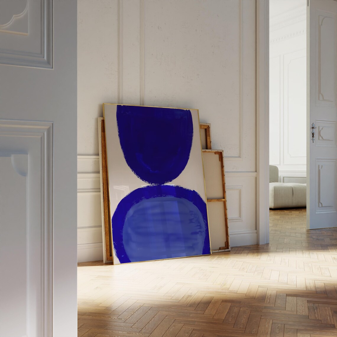 Minimalist Scandinavian Abstract, Bold Blue Expression - Image 4