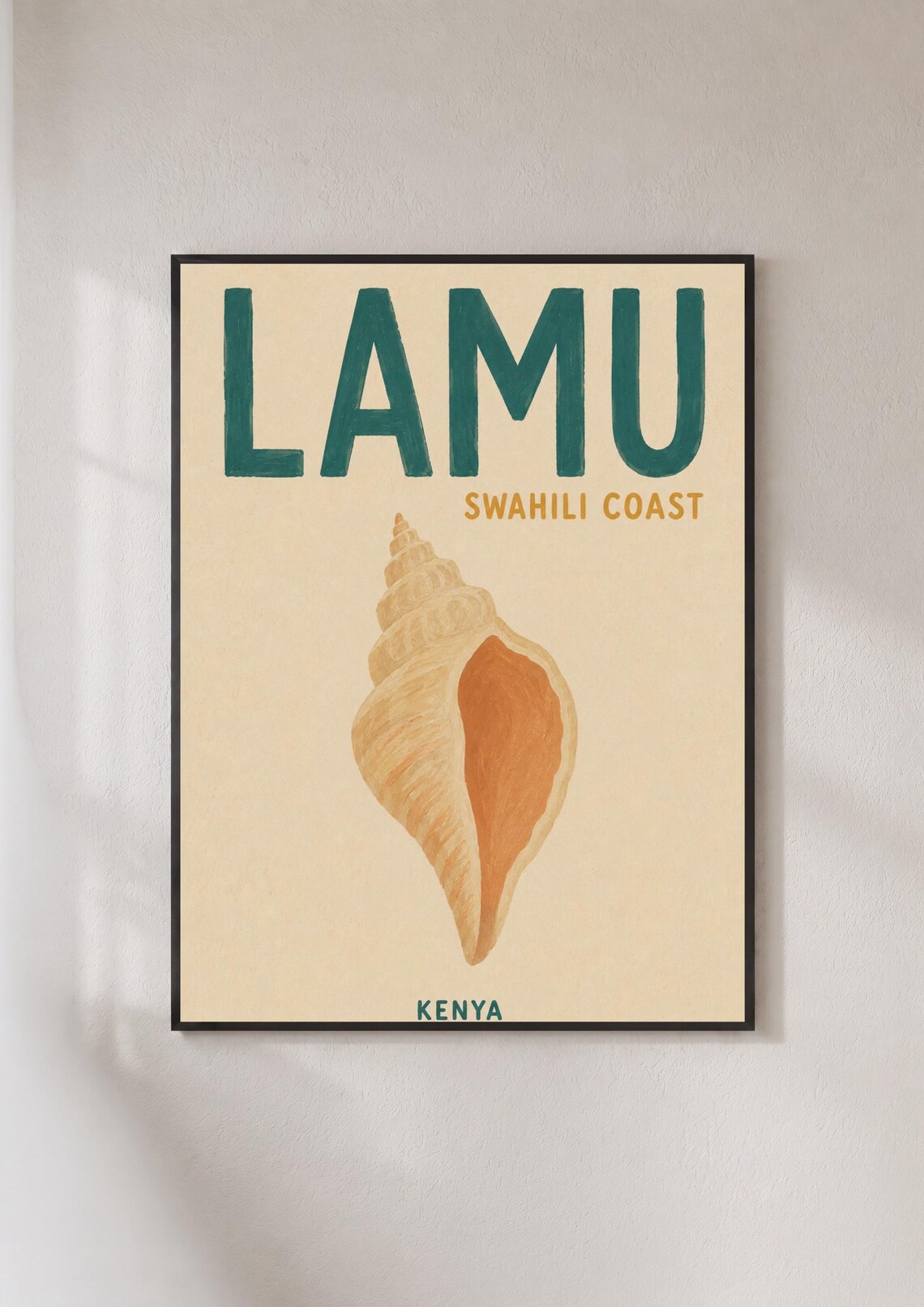 Lamu Kenya Travel Poster, Swahili Coast