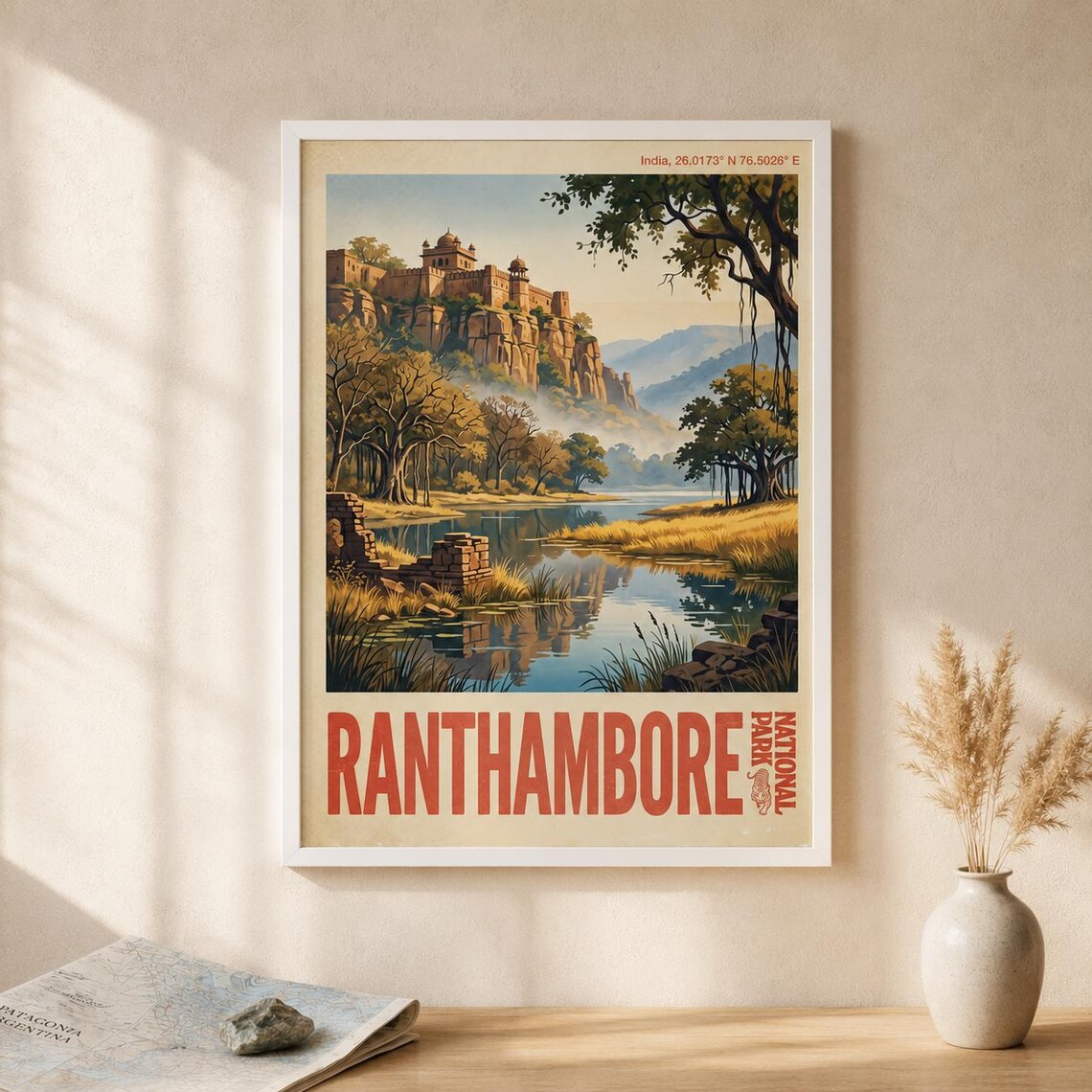 Ranthambore National Park Vintage Travel Poster