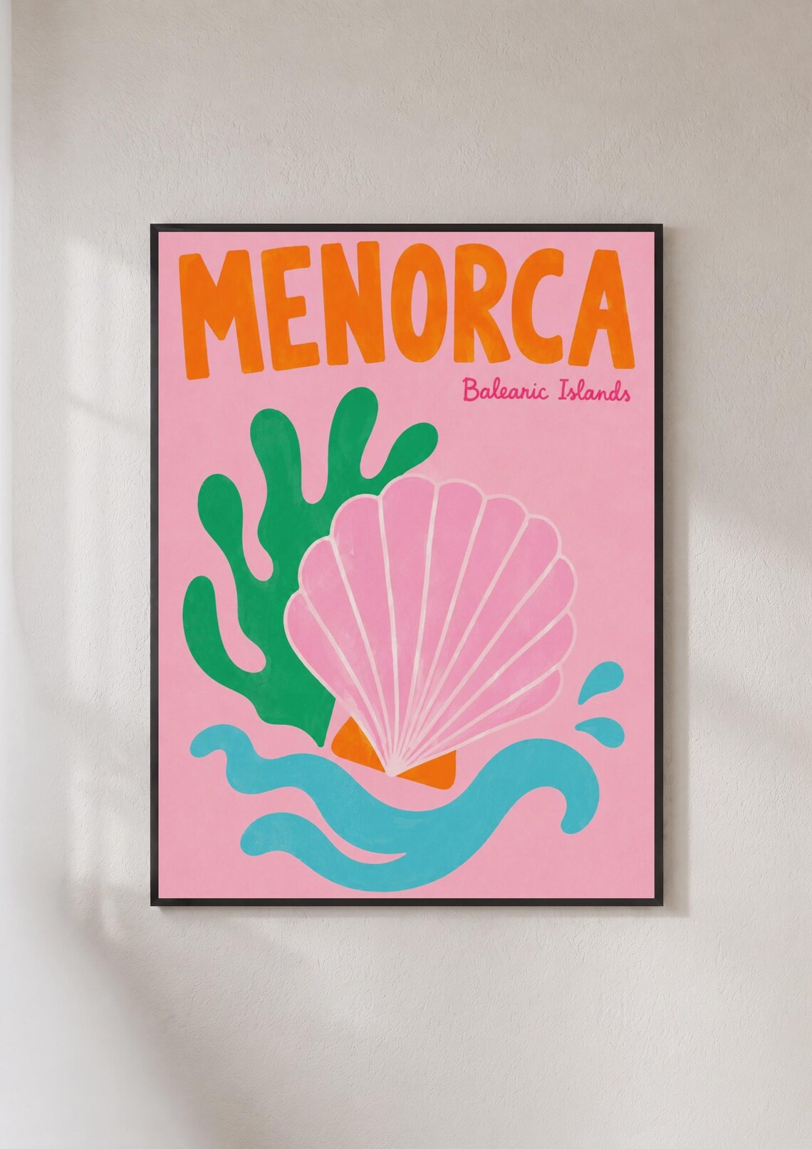 Menorca Travel Poster, Balearic Islands Spain