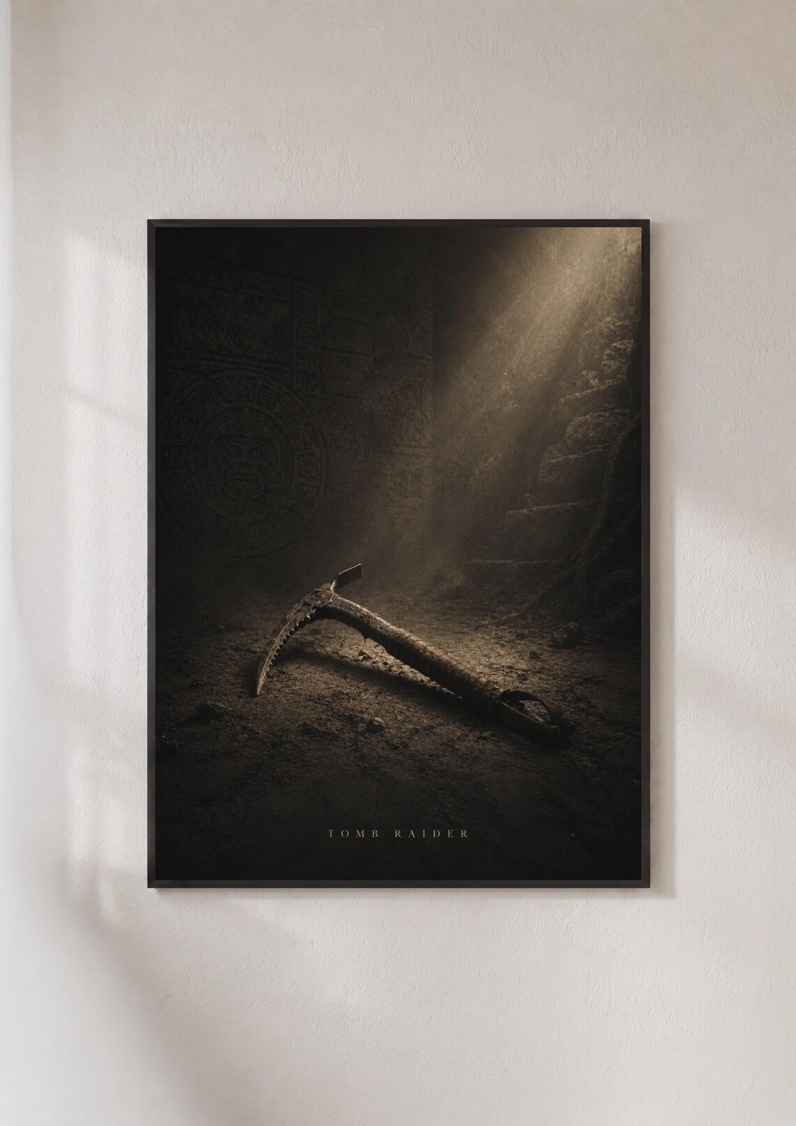 Tomb Raider Ice Axe Dark Ancient Tomb Cinematic Movie Poster