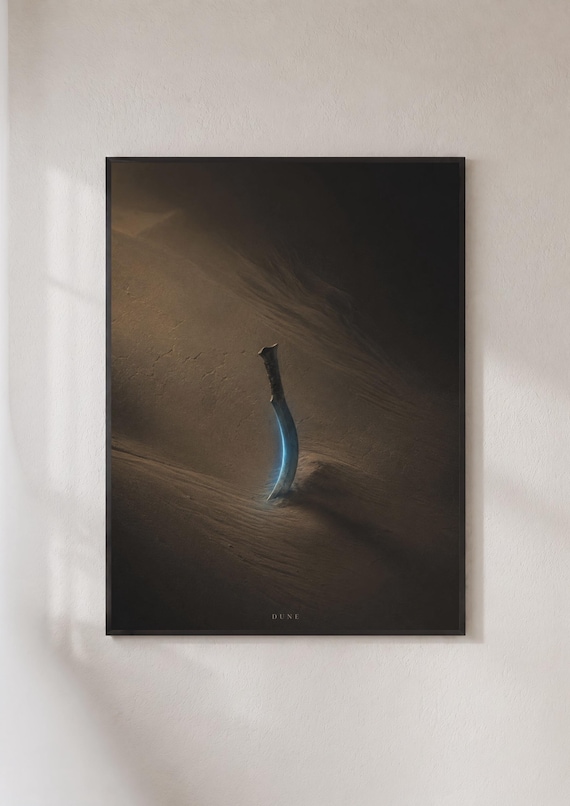 Dune Crysknife Glowing Blade Desert Dark Sci Fi Movie Poster