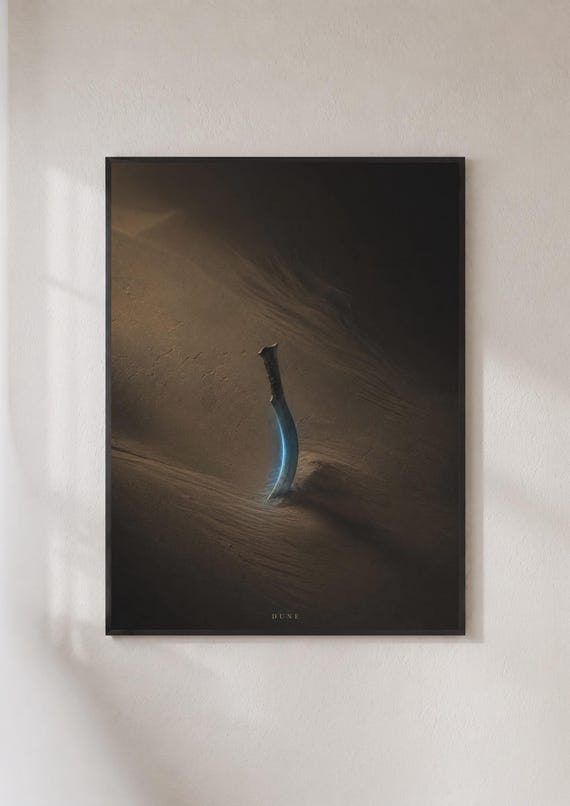 Dune Crysknife Poster Fremen Blade Wall Art Scifi Movie Print Dark Desert