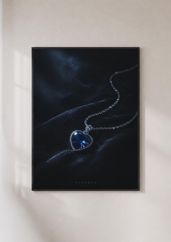 Titanic Heart Of The Ocean Necklace Moody Dark Romantic Movie Poster