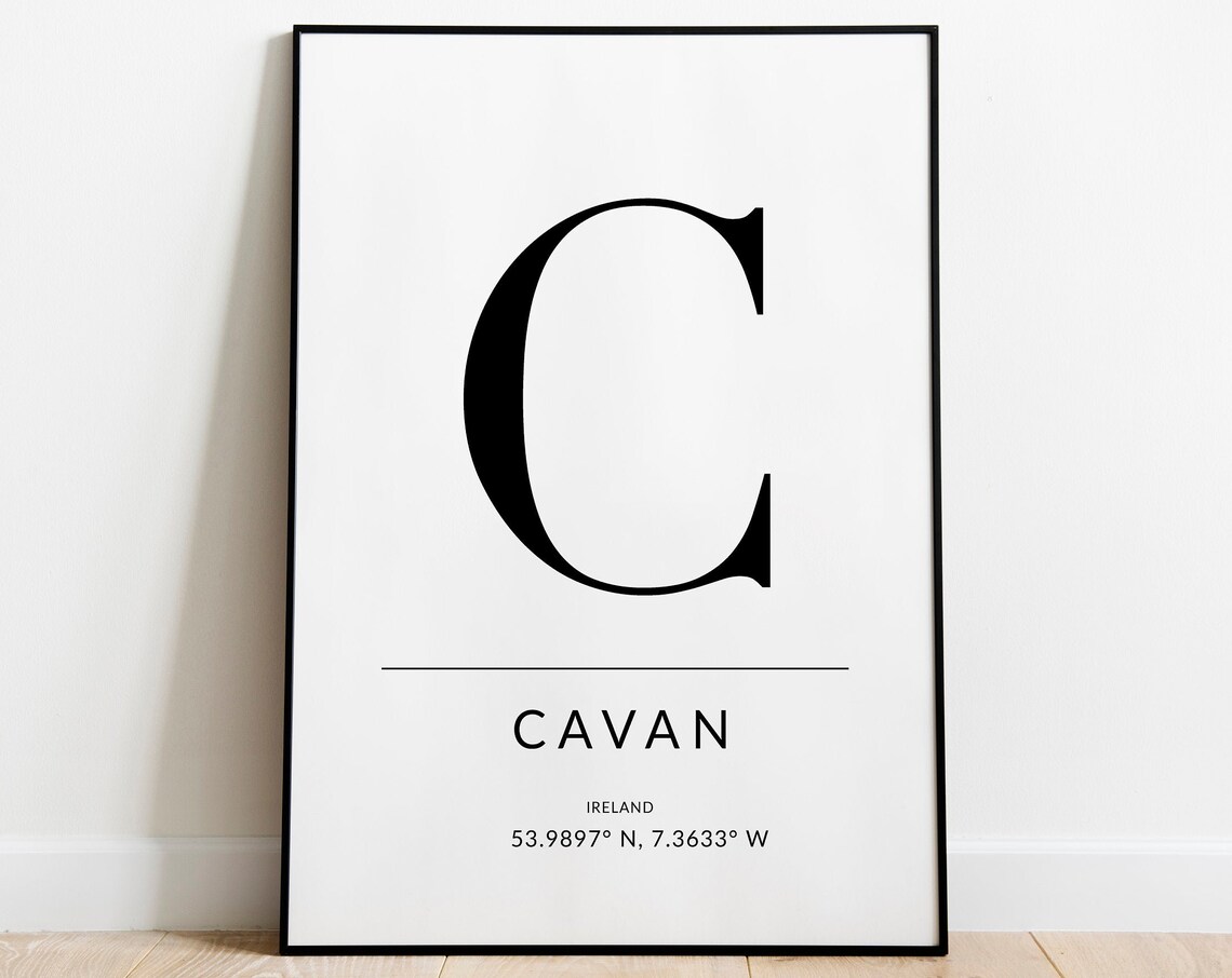 Co. Cavan Irish Travel Poster, Ireland Wall Decor