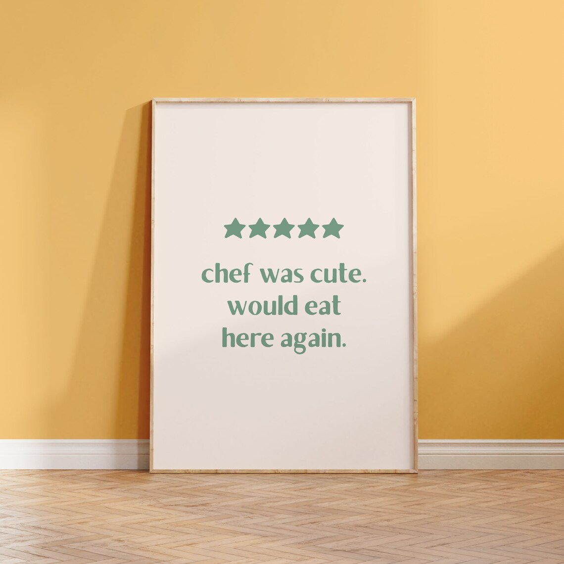 Chef Was Cute 5 Star Review, Kitchen Wall Art - Image 4