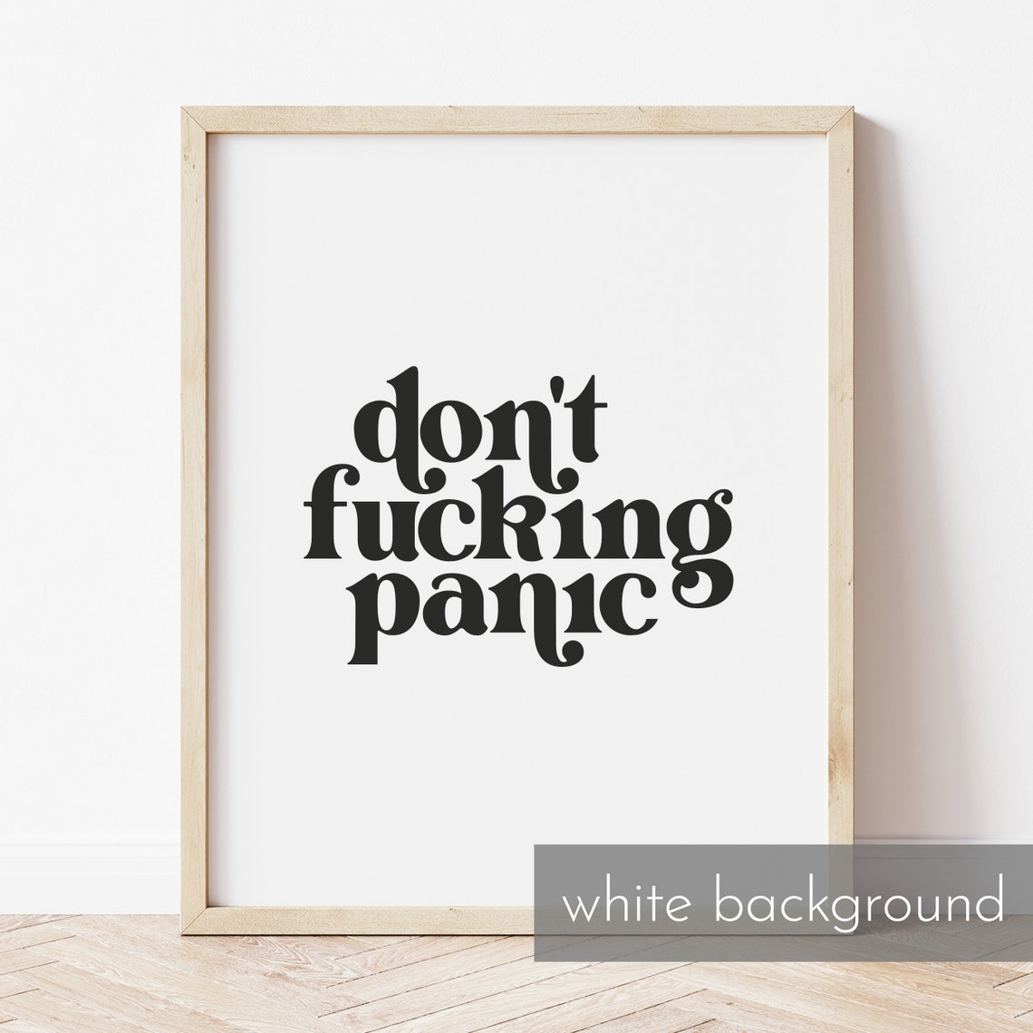 Don't Fucking Panic Funny Rude Bold Retro Typography Quote Poster - Image 3