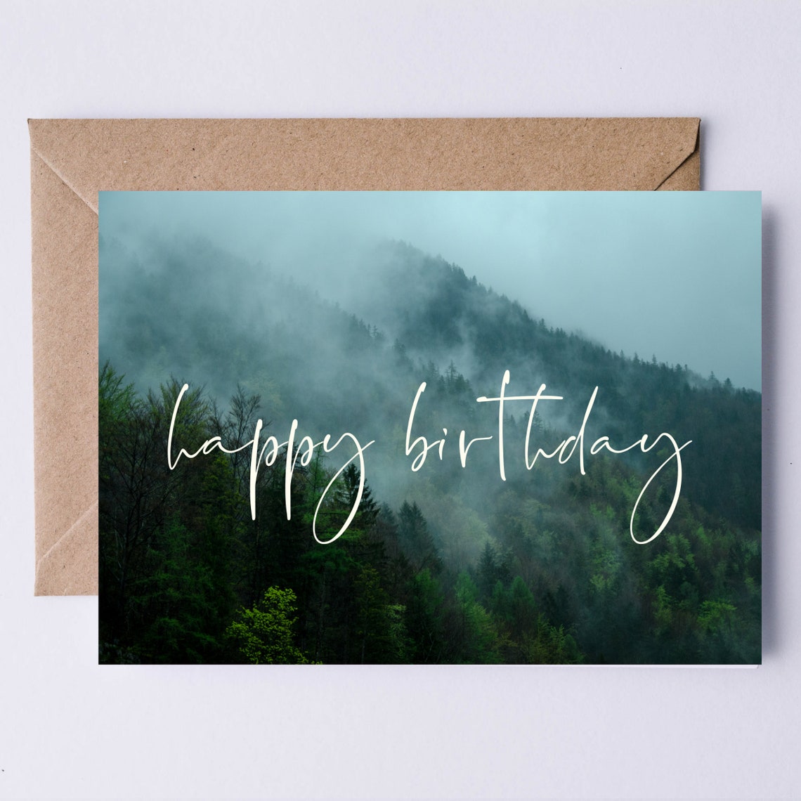 Happy Birthday Card, Forest Photography