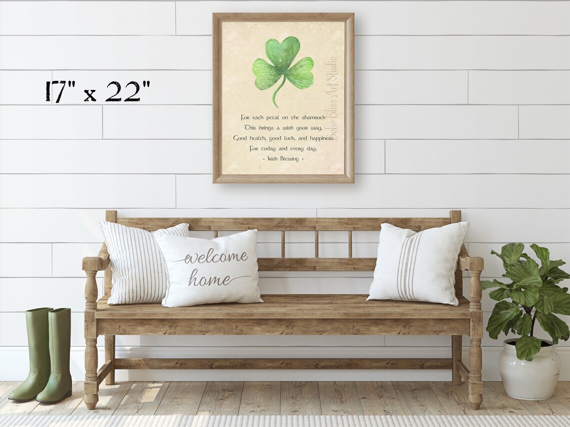 Irish Blessing Shamrock Ireland Art Print, Irish Wedding Gift - Image 2