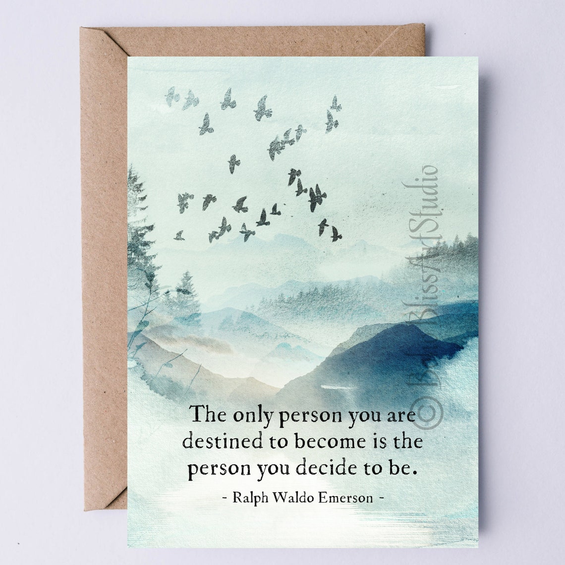 Ralph Waldo Emerson Quote Card The Only Person You Are Destined To Become Is The Person You Decide To Be Graduation Card