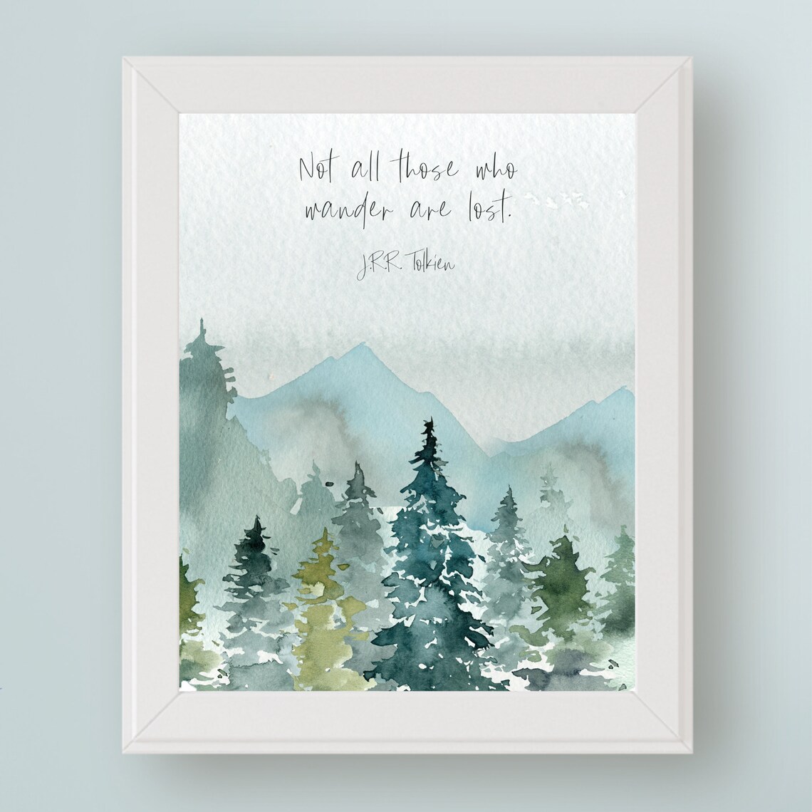 J.R.R. Tolkien Quote Art Print, Inspirational Typography