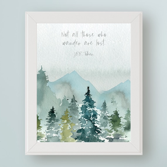 J.R.R. Tolkien Quote Art Print, Inspirational Typography