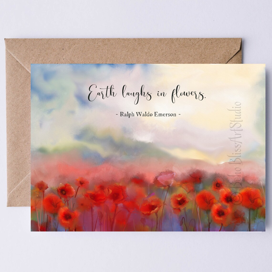 Earth Laughs In Flowers, Emerson Poppies Art Print