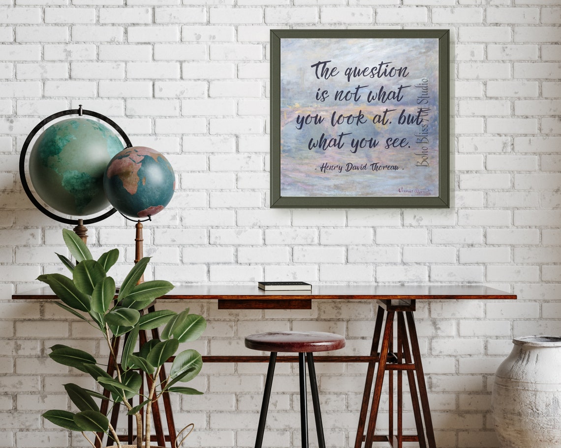 Thoreau What You See Impressionist Watercolor Quote Art Print - Image 2