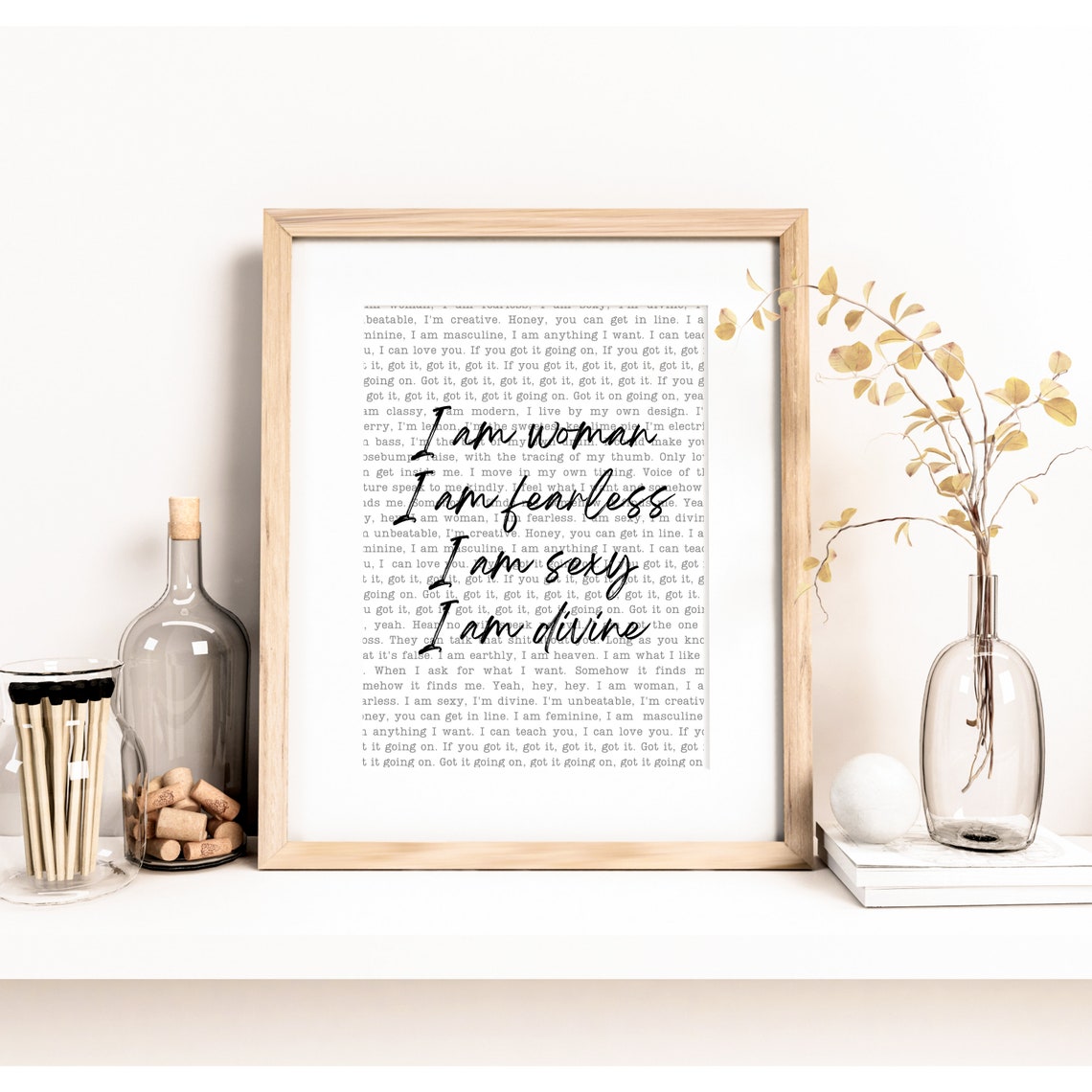 I Am Woman Print Lyrics Wall Art Wall Art I Am Woman Lyrics I Am Woman Lyrics Female Empowerment Girl Boss Boss Babe - Image 2