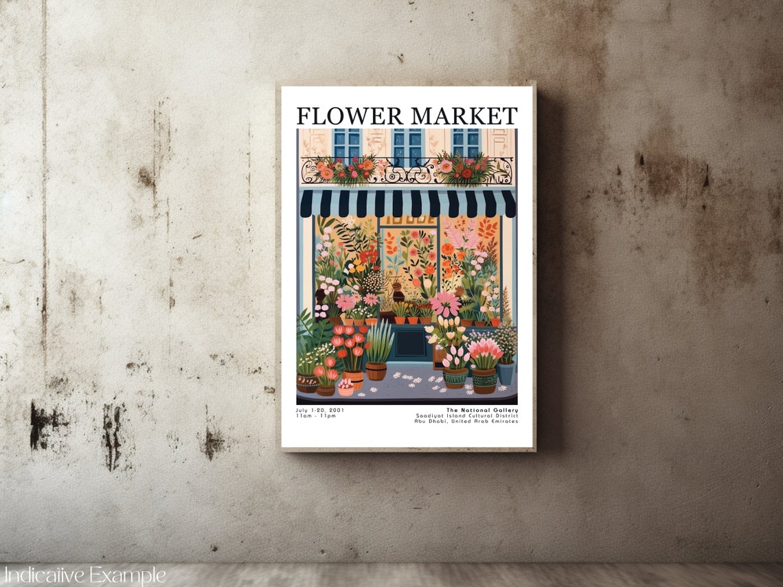 Flower Market Poster Flower Market Print Botanical Wall Art Exhibition Posters Prints Henri Matisse Vintage Flowers Floral Painting - Image 2