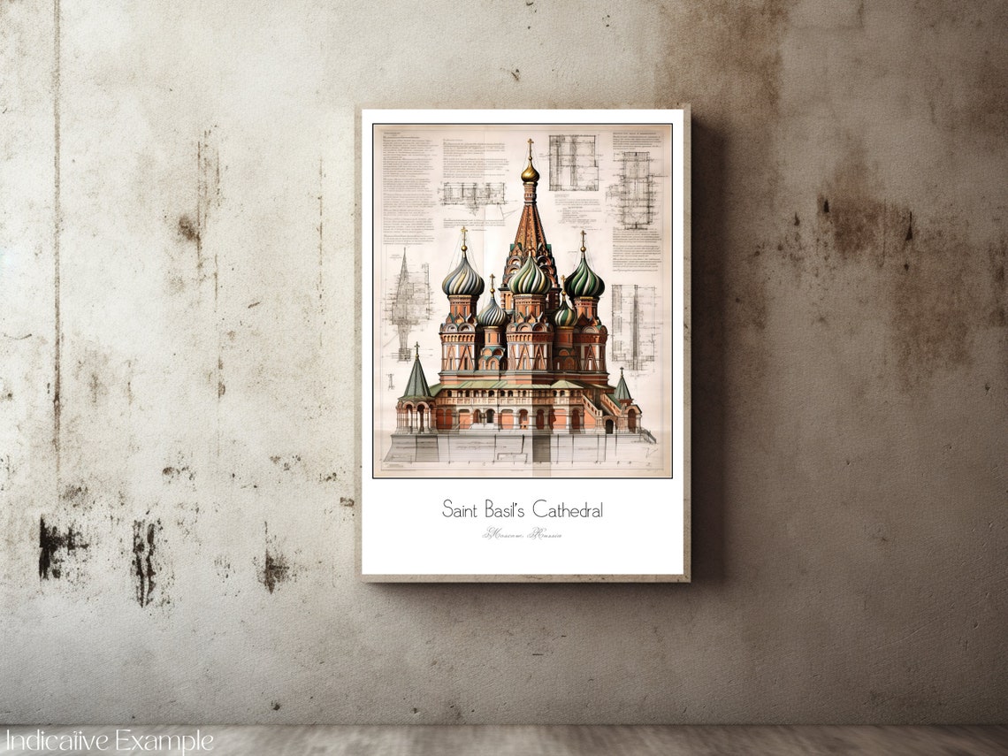 Saint Basils Cathedral Moscow Russia Architectural Art Poster - Image 2