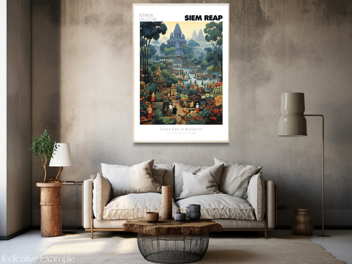 Siem Reap Botanical Collection Jungle Temple River Market Poster - Image 3