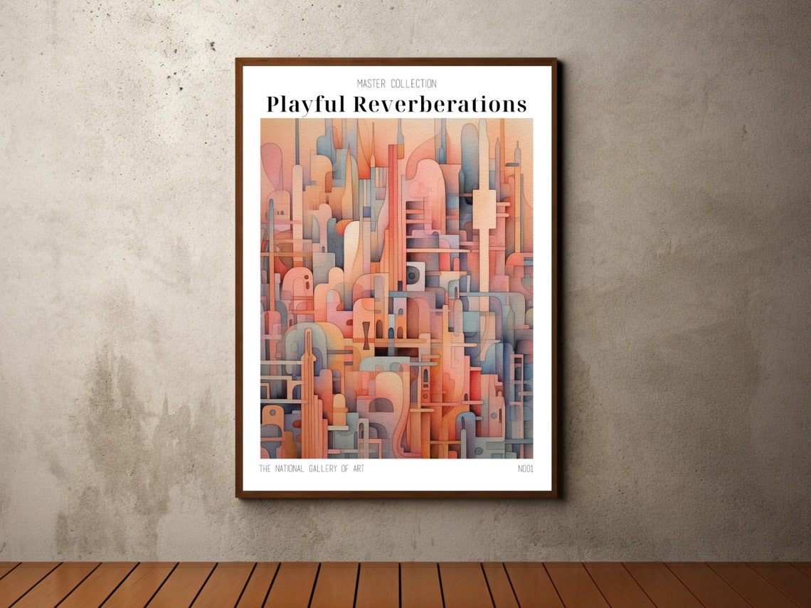 Playful Reverberations Whimsical Towers Pink Abstract Poster