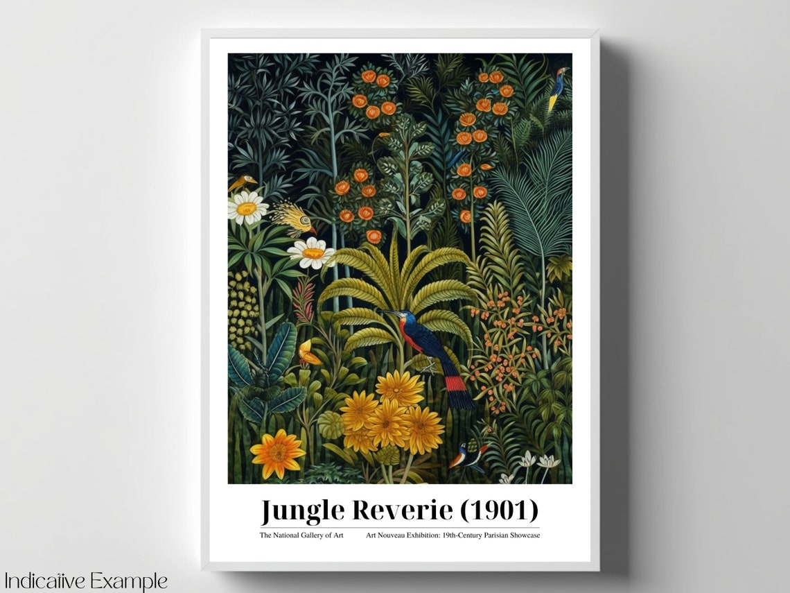 Jungle Reverie 1901 Henri Rousseau Inspired Dense Jungle Poster - Image 4