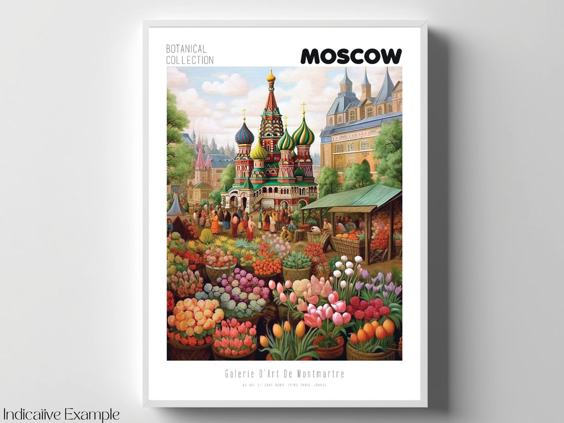 Moscow Botanical Collection Onion Dome Cathedral Market Art Poster - Image 4