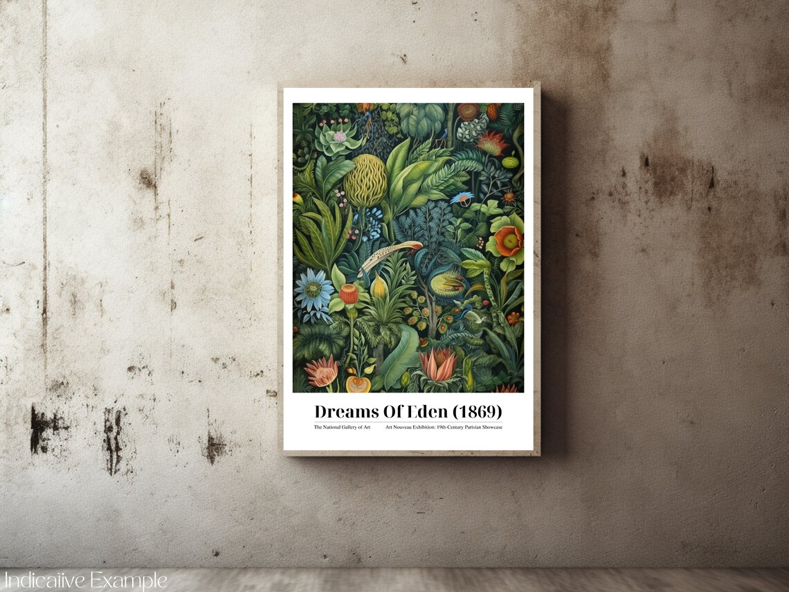 Dreams Of Eden 1869 Exotic Floral Rich Jungle Art Nouveau Poster - Image 2