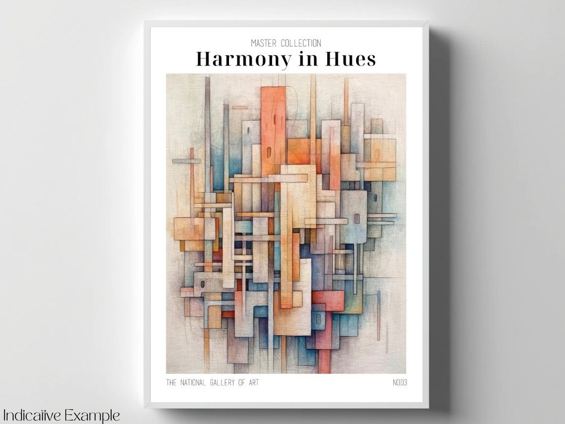 Harmony In Hues Abstract Pastel Geometric Modern City Poster - Image 4