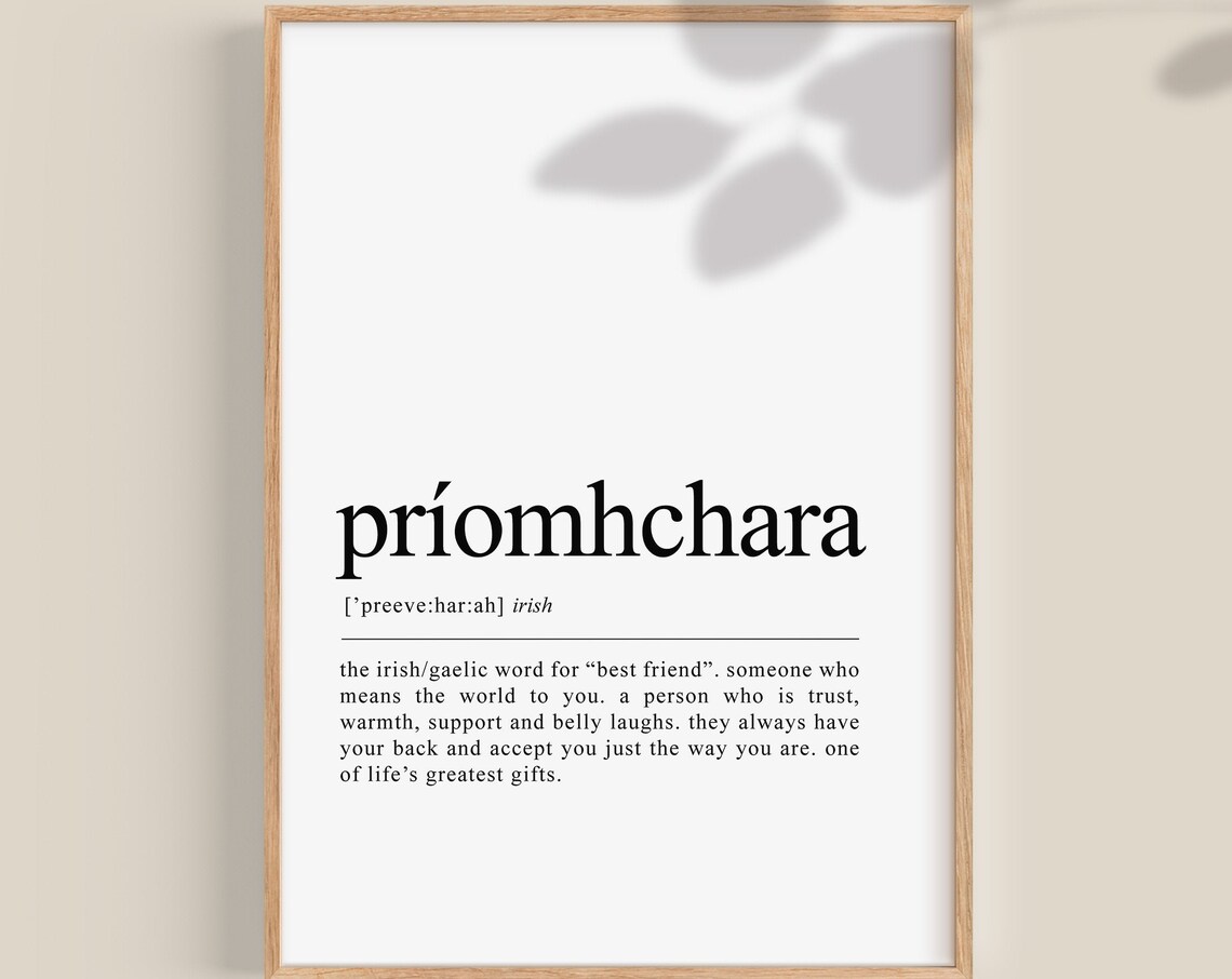 Príomhchara Irish Friendship Art Print, Gaeilge