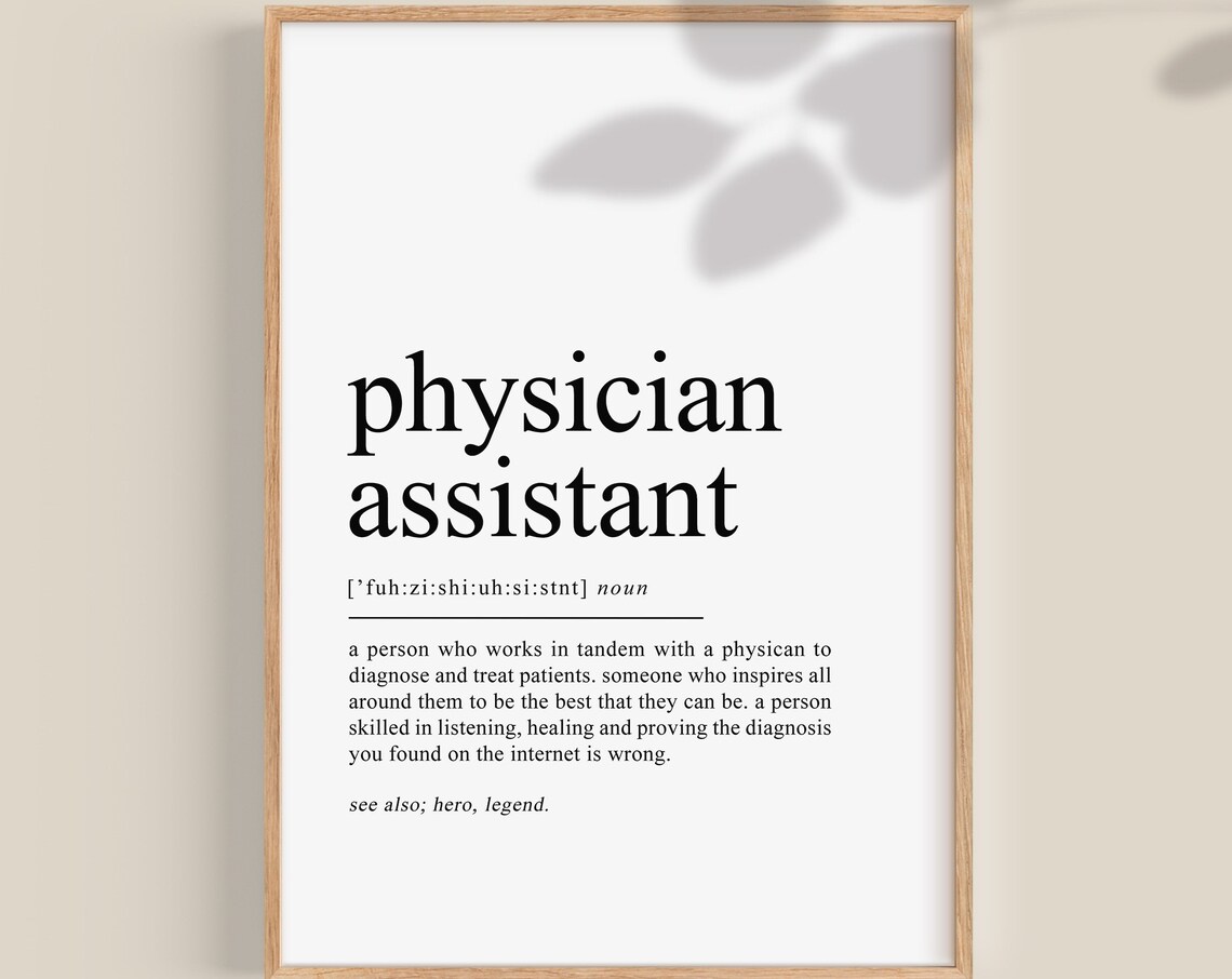 Physician Assistant Definition Art Print, Gift for Grads