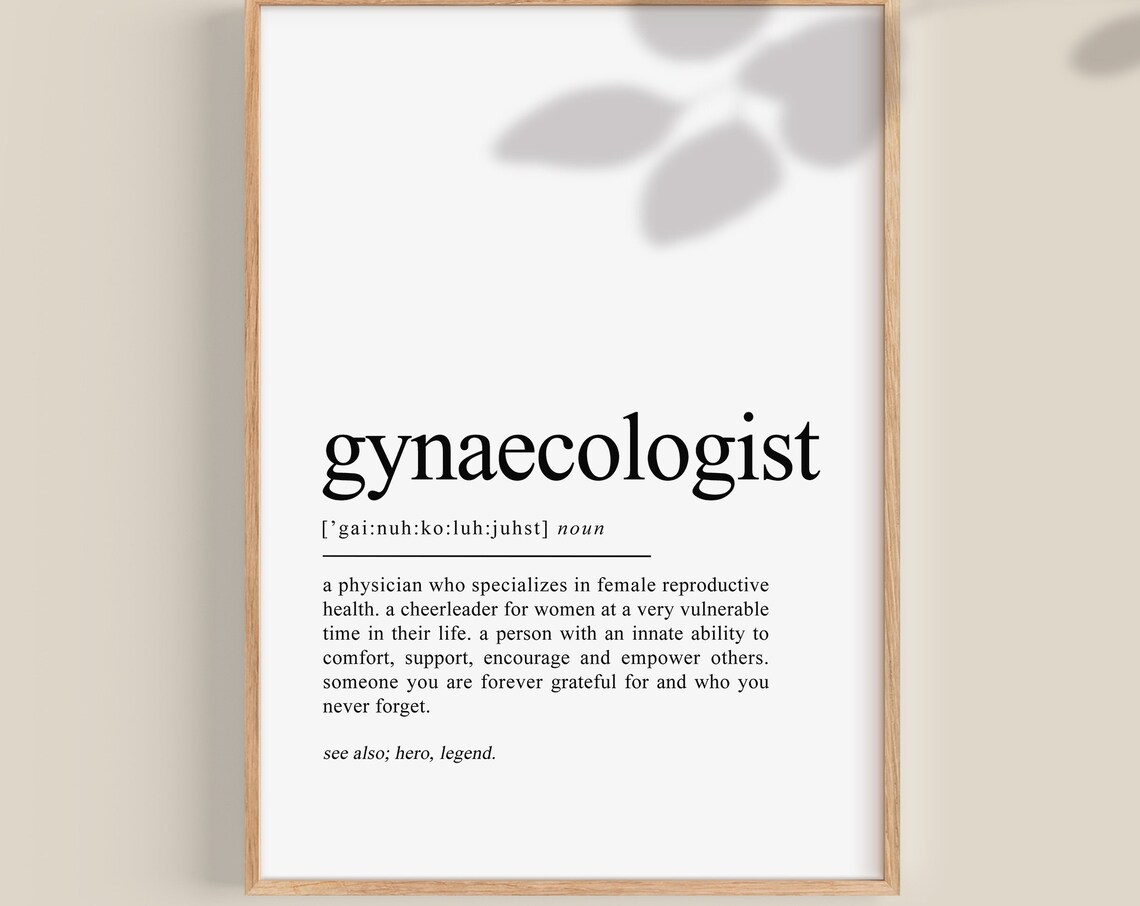 Gynaecologist Definition Art Print, Graduation Gift