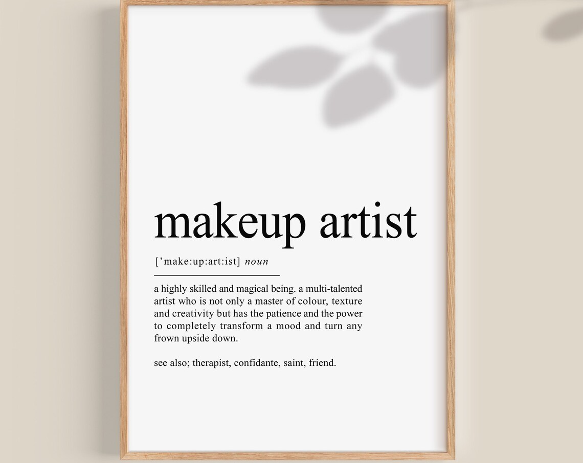 Makeup Artist Definition Art Print, Beauty Salon Decor